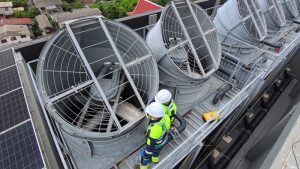 Modern commercial building exterior representing facilities management services